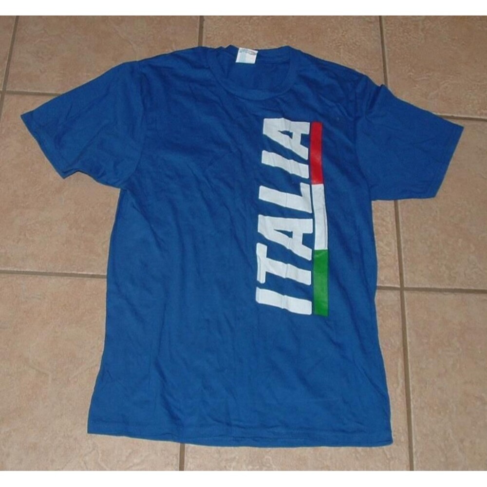NEW NWOT Royal Blue Mens Sz Small ITALIA Short Sleeve Cotton Tee Shirt PORT & CO